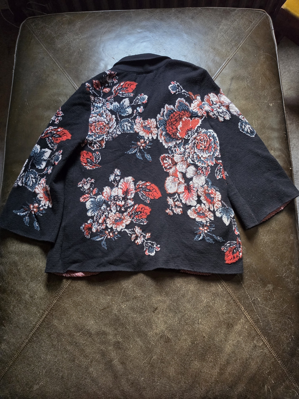 Anthropologie Moulinette Soeurs Floral Jacquard Knit Blazer XS - Picture 5 of 6